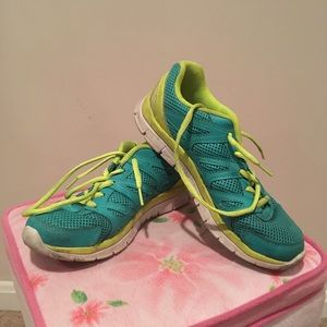 Neon Teal and Yellow Supportive Sneakers